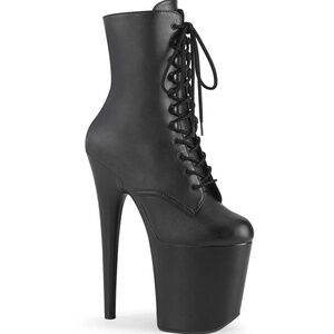 Pleaser Platform Boots- Black Vegan Leather